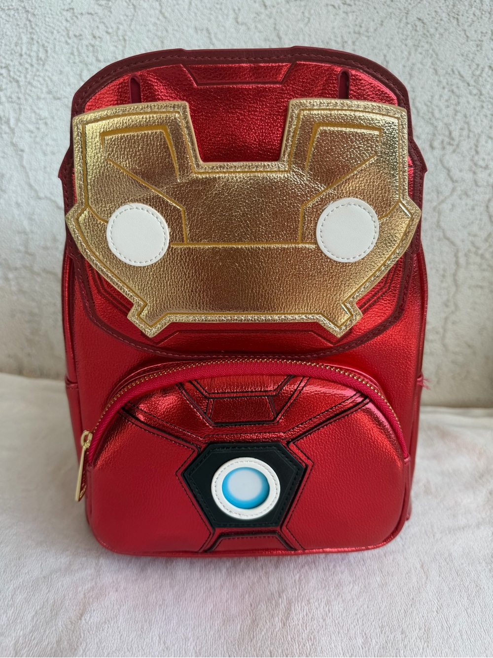 Red Metallic Iron Mask Men’s Mini Loungefly Backpack